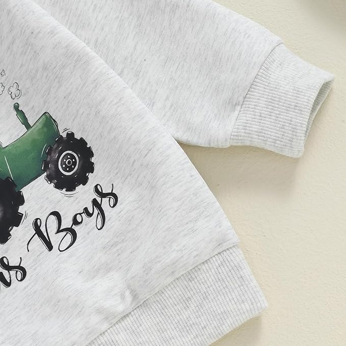 Baby Boy Fall Clothes Set Long Sleeve Letter Print Sweatshirt Pants Toddler Infant Outfits 6 12 18 24 Months 2T