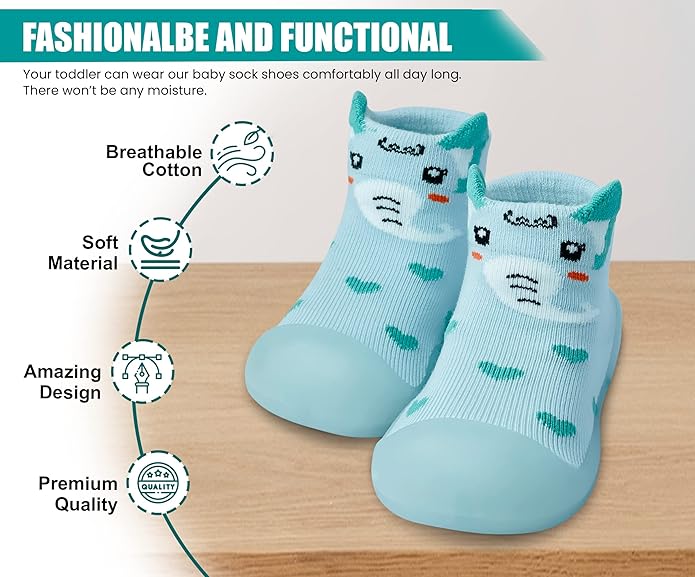 Baby Sock Shoes Boys Girls First Walking Shoes Non-Slip Slippers Soft Sole Sneakers Toddler Infant Babygirl