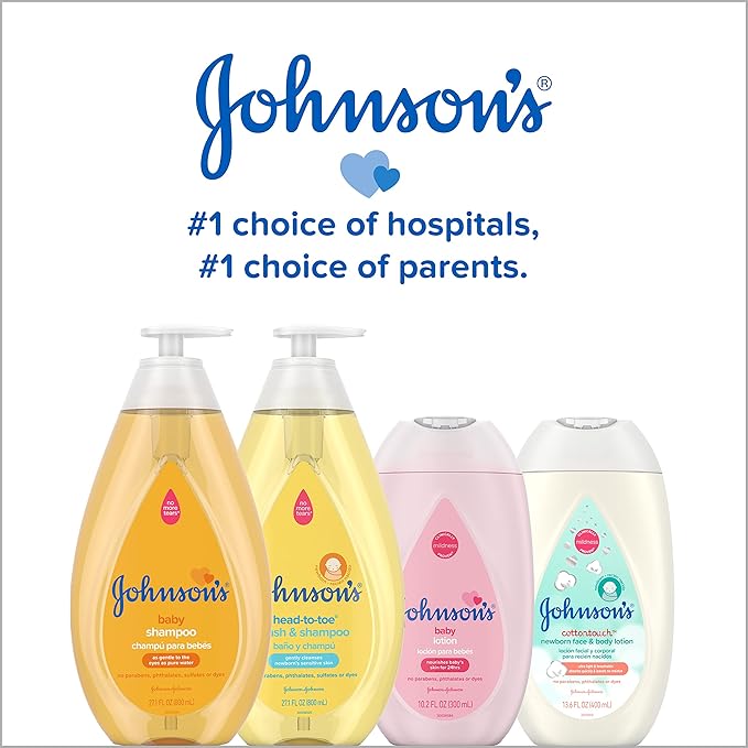 Johnson's Moisturizing Mild Pink Baby Lotion with Coconut Oil for Delicate Baby Skin, Paraben-, Phthalate- & Dye-Free, Hypoallergenic & Dermatologist-Tested, Baby Skin Care, 3.4 Fl. Oz (Pack of 3)