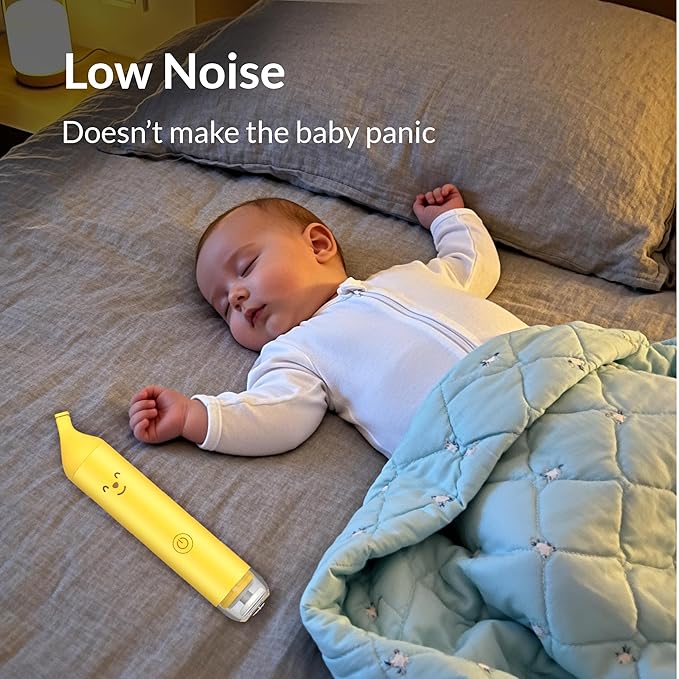 Baby Nail File Electric, Gentle Baby Nail Trimmer Electric, Baby Nail Clipper with Night Light, 6 Grinding Head Replacement Pads, USB C Rechargable, Yellow
