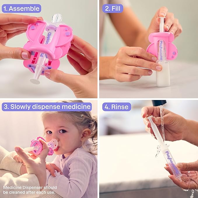 Medicine Dispenser, Butterfly - Liquid Medication Syringe for Newborns, Infants, Babies & Toddlers - Baby Medicine Kit with Pacifier Attachment for Accurate Dosing
