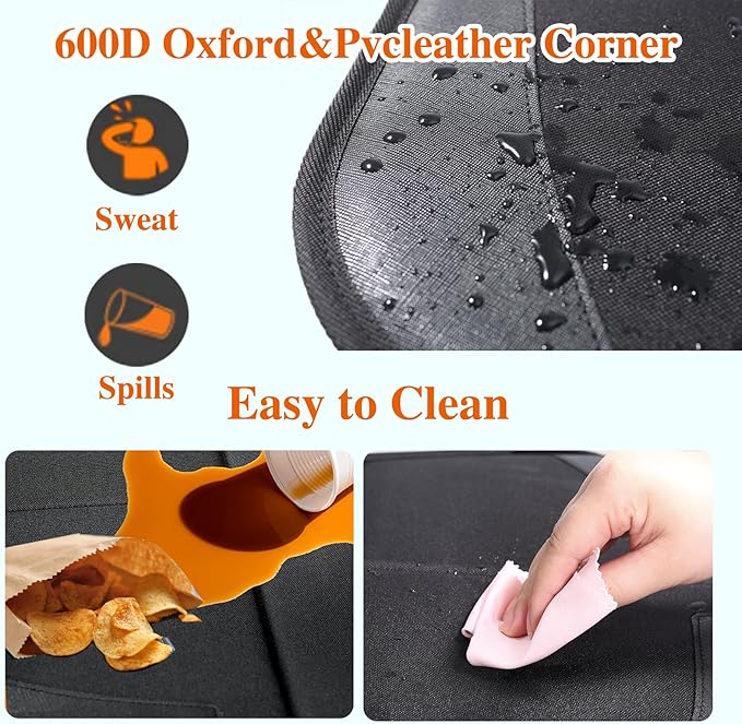 Car Seat Protector, Non-Slip Rubber Padded Backing Seat Protector for Child Seats, Waterproof Thickest Padding Car Seat Protector Under Baby Seat - No Imprint (Black-Ⅰ-2pcs)