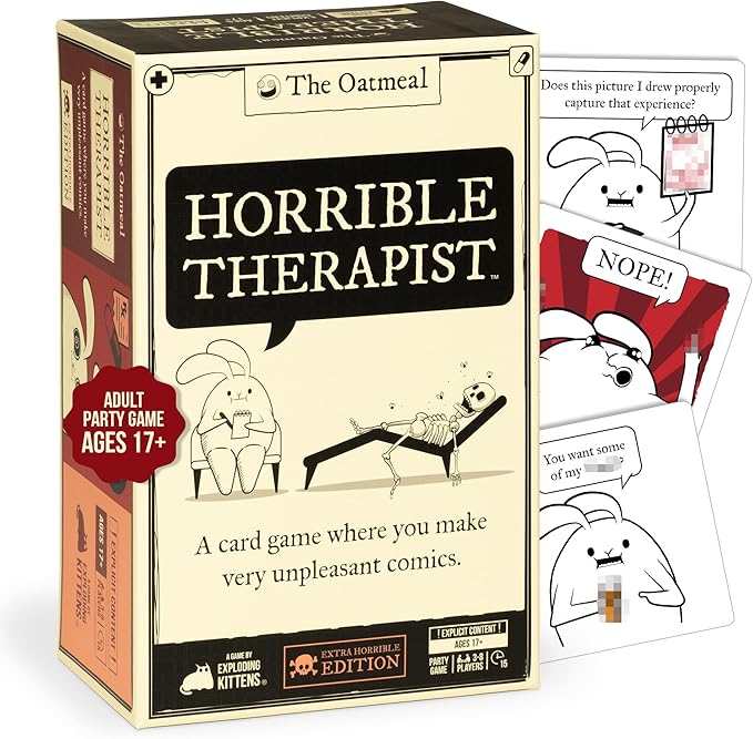 Horrible Therapist: Extra Horrible Edition by Exploding Kittens - A Card Game for 3-8 Players, Ages 17+ - Adult Party Game for Family Night