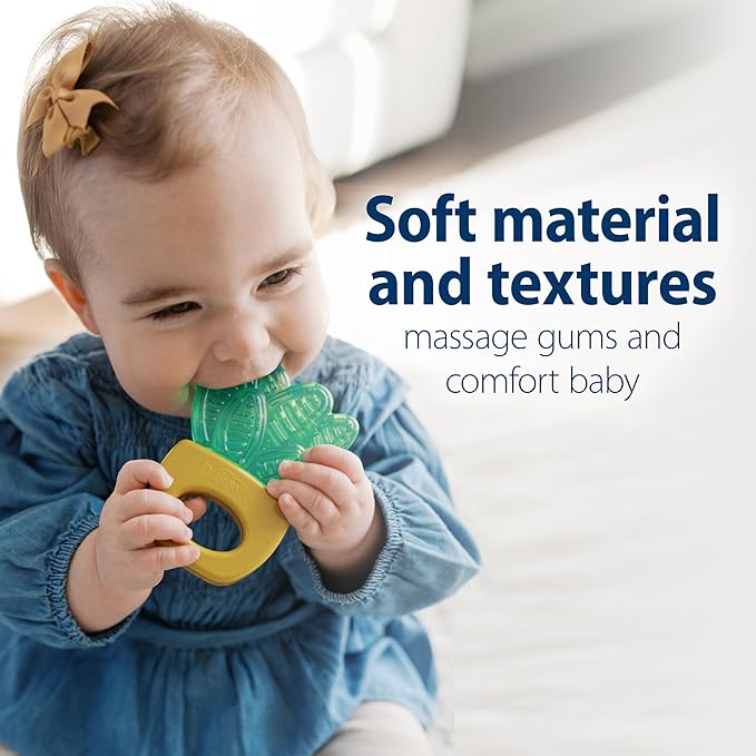 Dr. Brown's AquaCool Water-Filled Teether, Cooling Baby Teether Toy for Sore Gums, Green Cactus, BPA Free, 3m+, 4-Pack