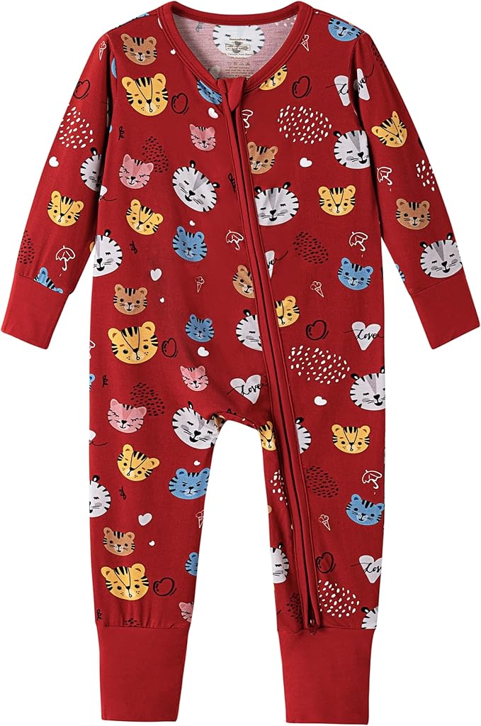 Baby Zippered Rompers Newborn Pajamas Sleepers Long Sleeve Jumpsuits Infant Zipper Romper-Viscose from Bamboo