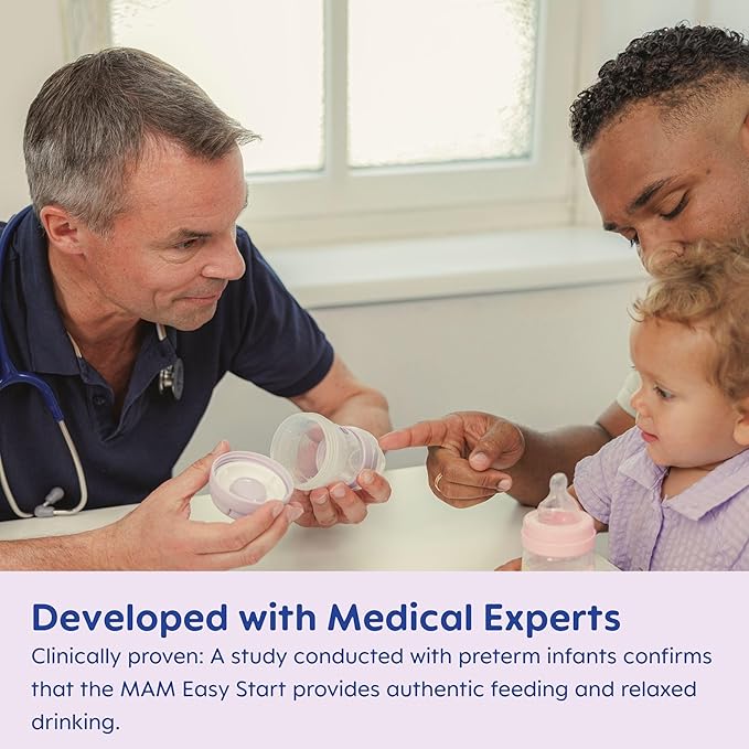 MAM Easy Start Anti-Colic Baby Bottle - 9oz, Medium Flow, BPA-Free, 2+ Months (Pack of 6)