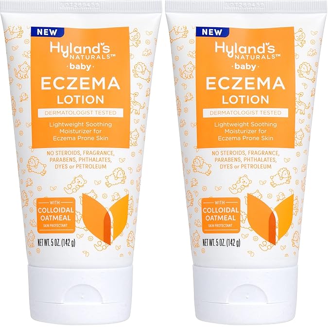 Hyland’s Baby Eczema Lotion, Lightweight Soothing Moisturizer for Eczema Prone Skin, With Colloidal Oatmeal, 5 ounce (Pack of 2)