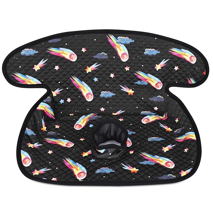 Babenest Car Seat Potty Protector Cover -Waterproof Carseat Training Liner for Baby &Toddler Shower Gift, Dry Piddle Pee Pad with Fun Designs for Strollers & Infant Car Seats (1pc Meteor-Black)