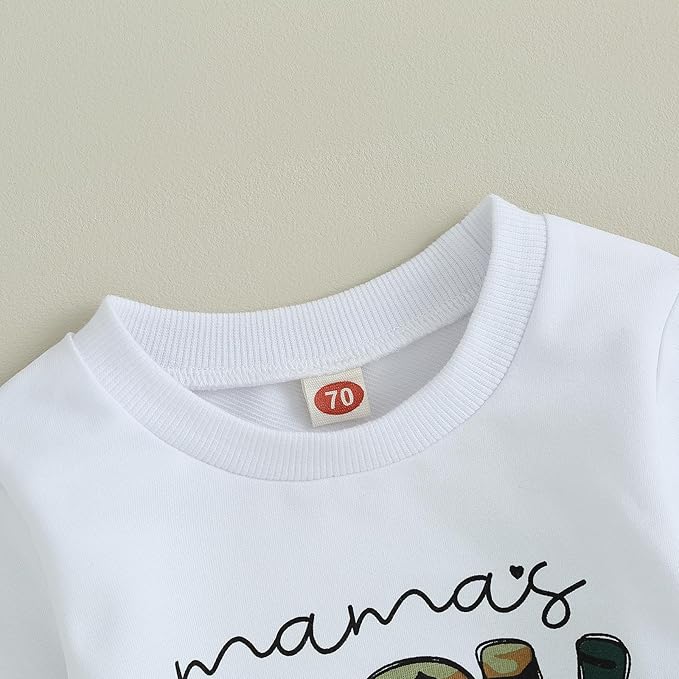 ZAXARRA Toddler Newborn baby boys Fall Outfits Long Sleeve Letter Print Sweatshirt Tops Pocket Pants Casual Clothing Sets