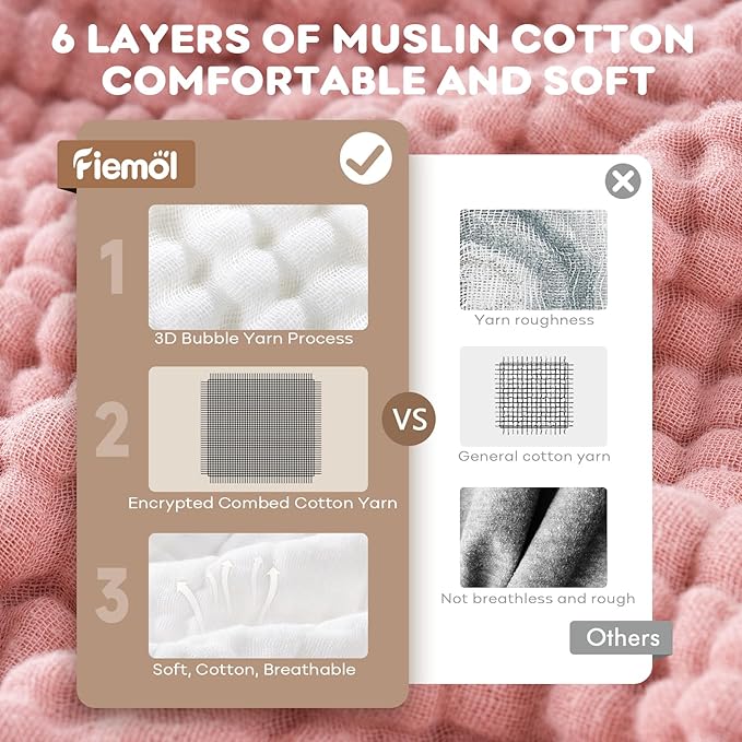 Baby Bath Towels, 100% Muslin Cotton Hooded Baby Towels Girl for Newborn, 2 Pack Pink Baby Towels with Hood for Infant Toddler and Kids, Large 32x32Inch, Soft and Absorbent