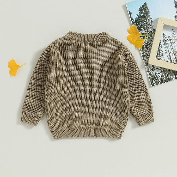 Mubineo Baby Girl Winter Clothes Cute Flower Sweater Crewneck Pullover Long Sleeve Knit Newborn Infant Sweaters