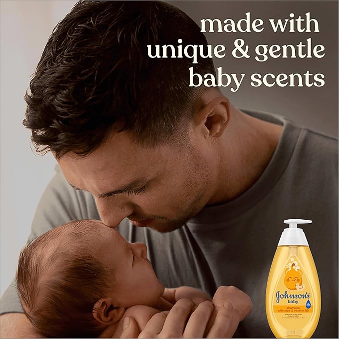 Johnson's Baby Shampoo with Aloe Vera & Vitamin B5, Tear Free, Newborn Essentials, No added Parabens & Sulfates, Hypoallergenic, 20.3 fl. oz