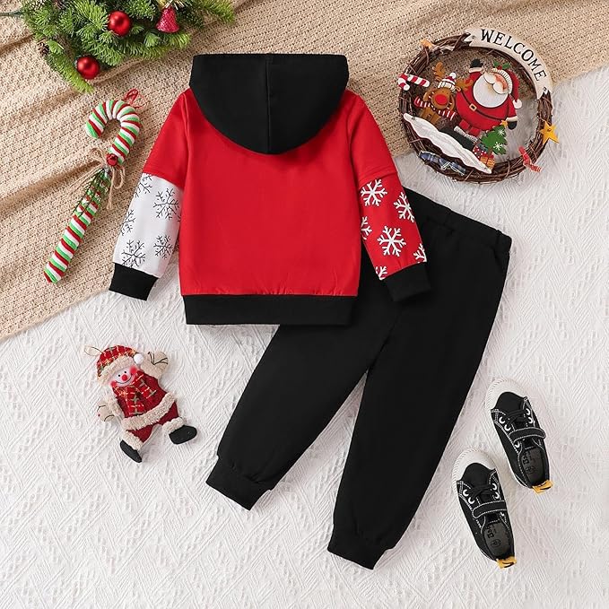 2-6T Toddler Baby Boy Clothes Color Blocking Hoodies + Pants Fall Winter Outfits