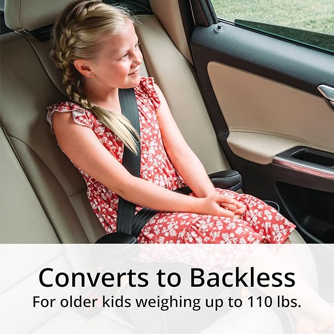 Chicco KidFit ClearTex Plus 2-in-1 Belt-Positioning Booster Car Seat, Backless and High Back Booster Seat, for Children Aged 4 Years and up and 40-100 lbs. | Drift/Grey