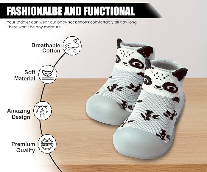 Baby Sock Shoes Boys Girls First Walking Shoes Non-Slip Slippers Soft Sole Sneakers Toddler Infant Babygirl