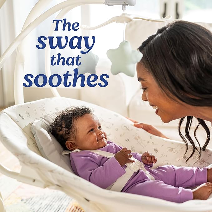 Graco Simple Sway Portable Baby Swing for Infants, Newborn Swing with 15 Songs and Sounds, Great Gift for New Parents, Baby Registry Must Have