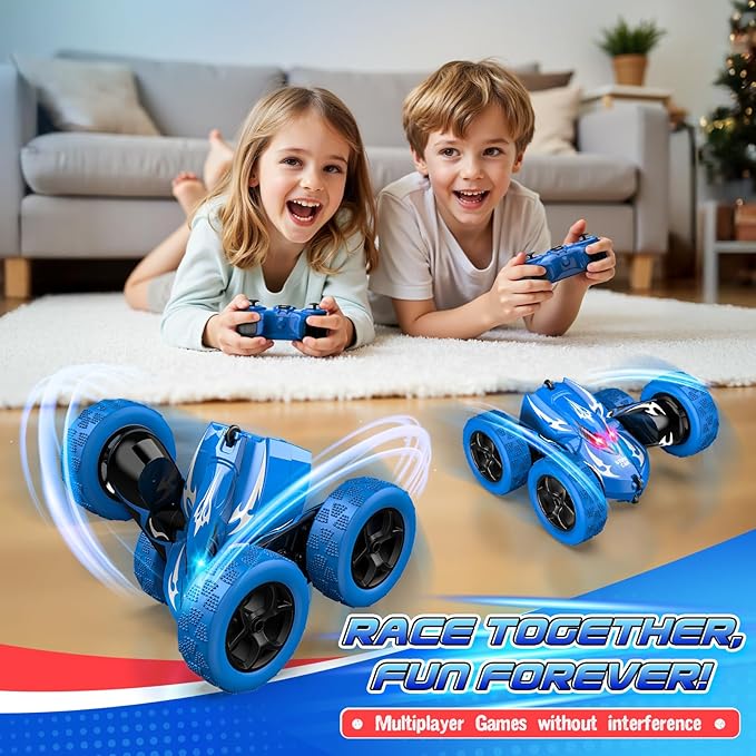 Remote Control Car,RC Cars for 4 5 6 7 8 9 10 11 12 Year Old Boy Double Sided 360°Flip 4WD Rechargeable Drift RC Race Car Boys Toys Birthday Gifts Christmas Basket Stuffers for Kids Age 4-12