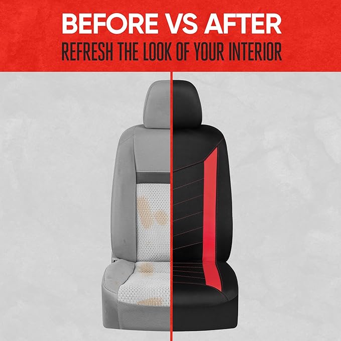Motor Trend SpillGuard 2 Red Seat Covers for Cars & Seat Covers for Trucks - Neoprene Lining Waterproof Car Seat Covers Front Seats Only - SUV Seat Covers Protector - Forros para Asientos de Carro
