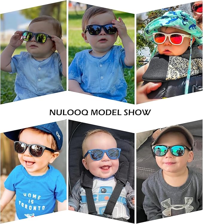 Polarized Baby Sunglasses with Strap - Unbreakable Flexible Infant Sunglasses for Toddlers Age 0-24 Months