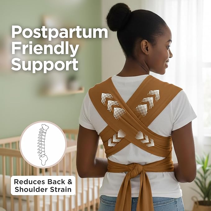 Baby Wrap Carrier - Premium Cotton Baby Carrier Wrap for Newborn to Toddler- Infant Carrier- Baby Holder One Size Fits All with Front Pocket by Max&so