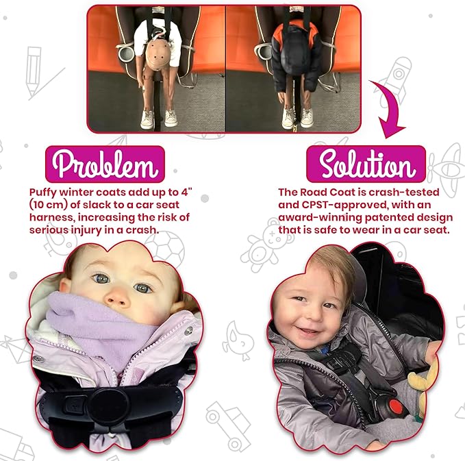 ONE KID The Road Coat Down | Car Seat Safe Winter Jacket | Crash Tested | Unisex | 12 Months-8 Years