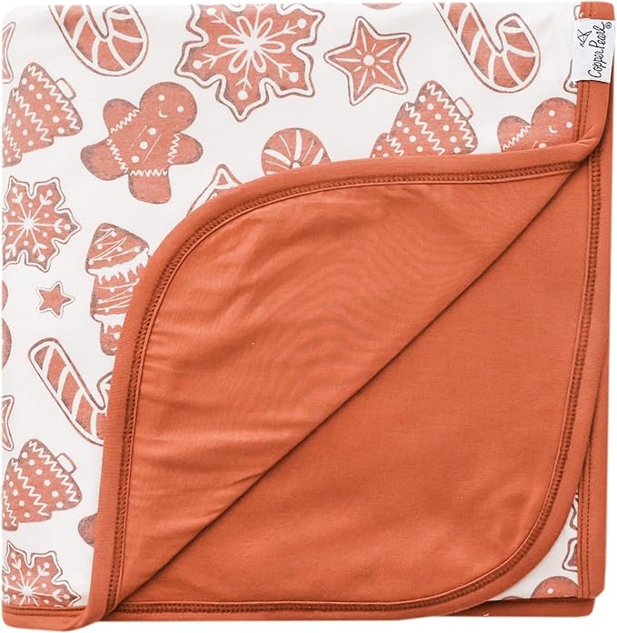 Copper Pearl Large Premium Knit Baby 3 Layer Stretchy Quilt Blanket 'Gingerbread'