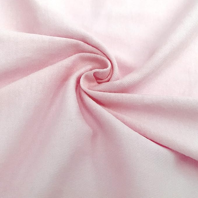 TL Care 100% Cotton Knit Fitted 18" x 36" Cradle/Bassinet Sheet - Compatible with Mika Micky Bassinet, Pink, Soft Breathable, for Girls