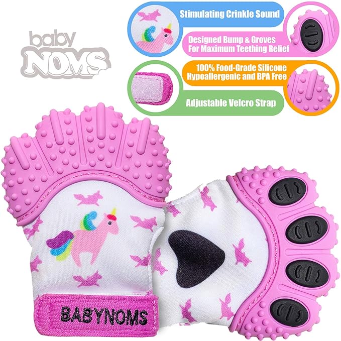 ® Teething Mitten | Pink Unicorn Teething Paw