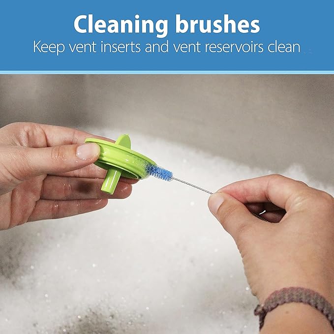 Dr. Brown's Silicone Cleaning Brush Set with Bottle, Spout, and Straw Brush, 3-Pack + Vent Cleaning Brush, 4-Pack