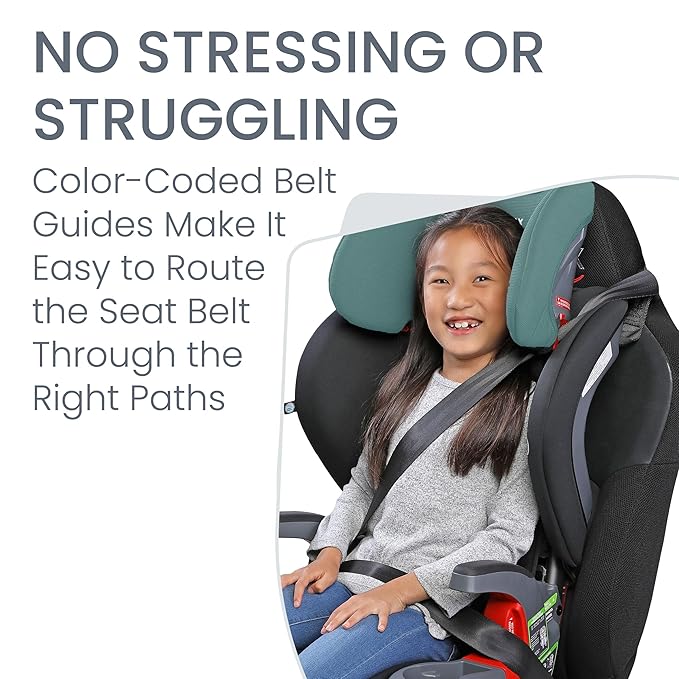 Britax Grow with You ClickTight Harness-2-Booster Car Seat, 2-in-1 High Back Booster, Green Contour