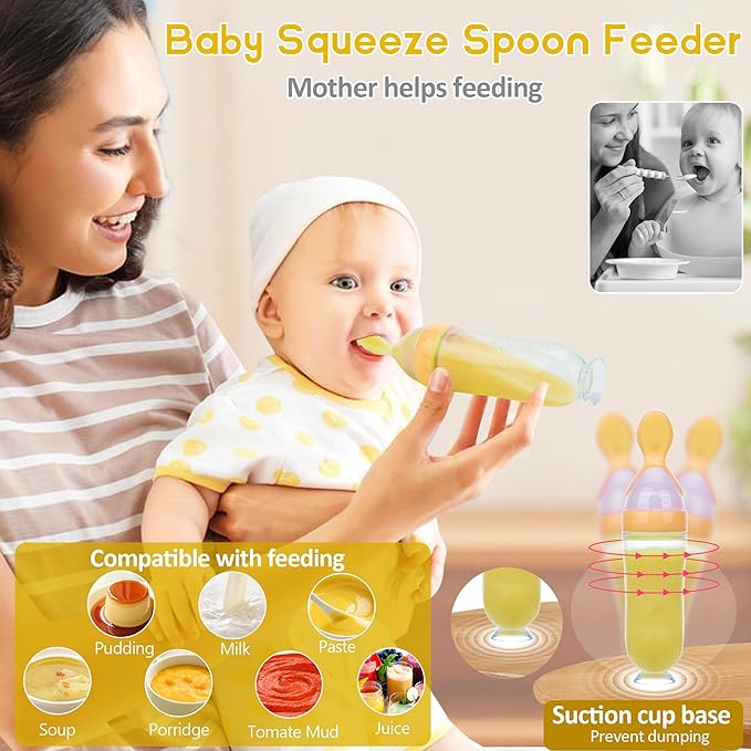 WAJIAYON Easter Bunny Baby Fruit Feeder Pacifier | Infant Fruit Food Feeder Pacifier & Food Dispensing Spoon | Fresh Fruit Teethers for Babies | Silicone Feeder Baby,Gifts for Boys and Girls-Rabbit