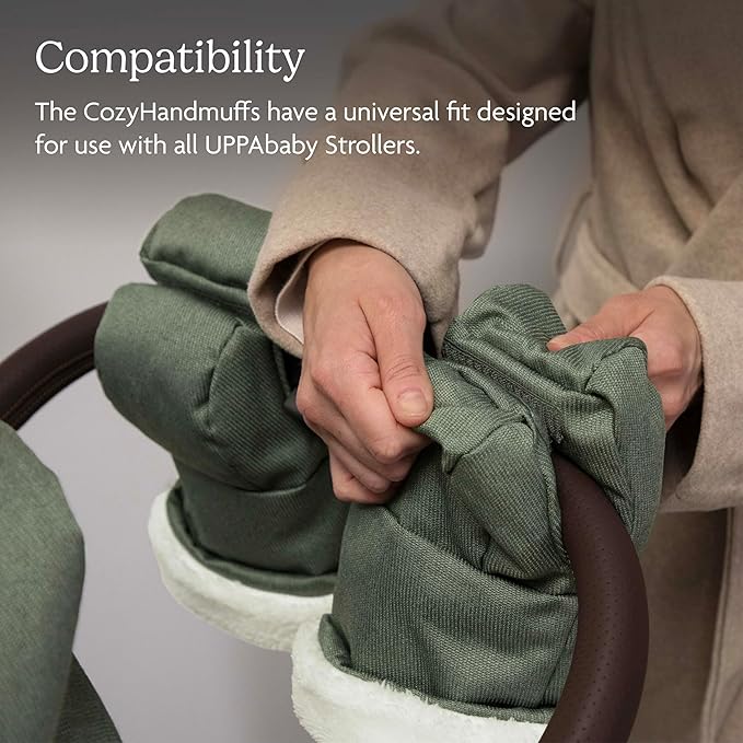 UPPAbaby CozyHandmuff - Easily Attaches to Stroller Handlebars - Ultra-Plush, Weather-Proof Hand Protection - Julian (Dusty Blue Mélange)