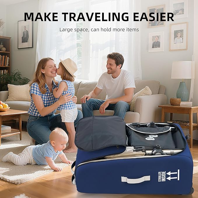 CARAMBOLA Stroller Bag for Airplane,Travel Bag - Compatible with UPPAbaby Vista/V1 V2 V3, Cruz/V1 V2 V3 |Rolling Wheel Bag with Storage Pocket, Waterproof, Rolling Wheels, Multiple Handles