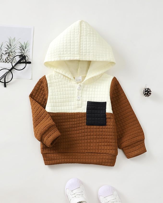 NZRVAWS Toddler Baby Boy Clothes 6 12 18 24 Months Long Sleeve Hoodie Sweatshirt Fall Winter 2-8T Little Boy Outfits