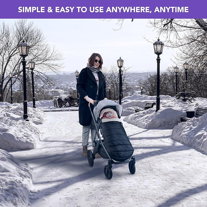 Bunting Bag for UPPAbaby Vista, V2, V3, Cruz, V2, V3 RumbleSeat, V2, V3 Ridge, Minu Strollers, Warm and ultra-plush Waterproof Stroller Footmuff, Extendable winter stroller cover, sleeping bag