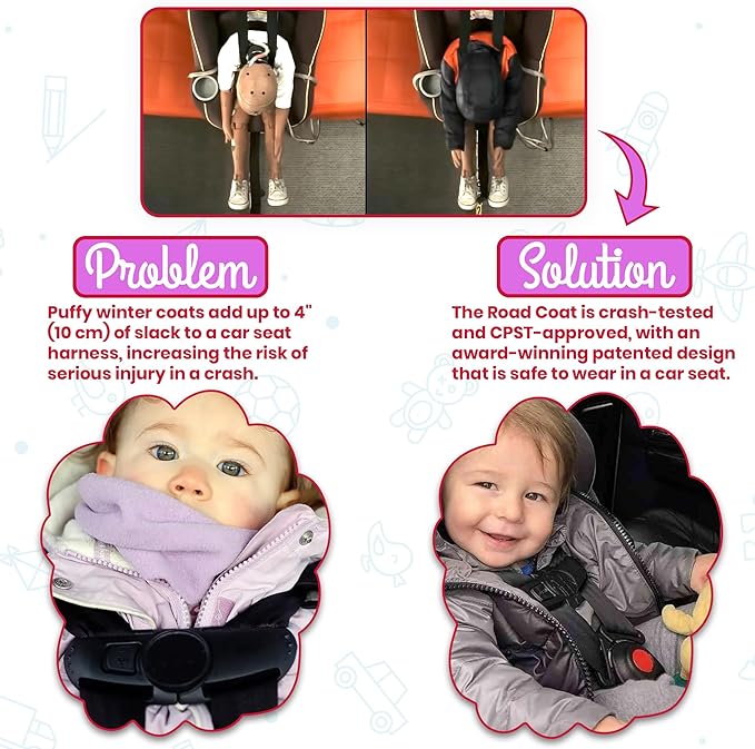 ONE KID The Road Coat Down | Car Seat Safe Winter Jacket | Crash Tested | Unisex | 12 Months-8 Years