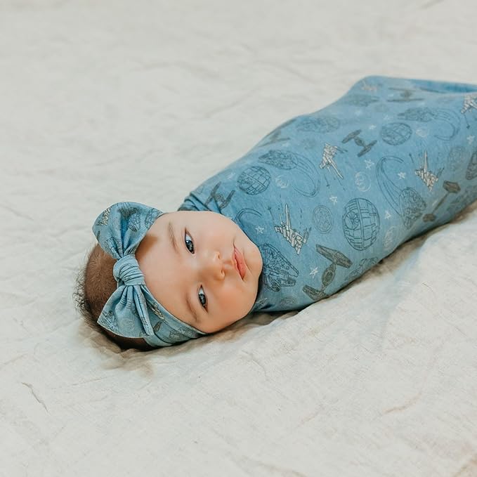 Copper Pearl Large Premium Knit Baby Swaddle Receiving Blanket Starships