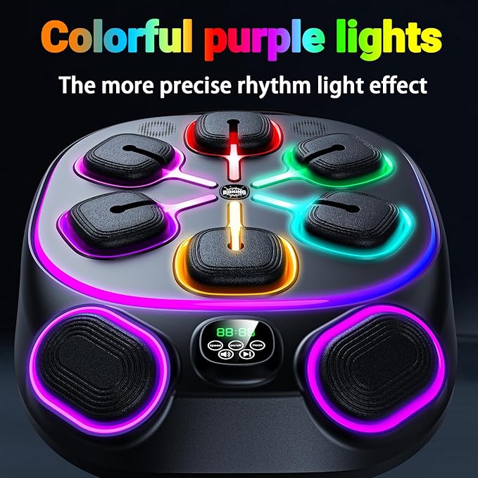 2025 New Model Smart Music Boxing Machine for Adults and Kids, Training Machine with LED Electronic Wall Mounted, Home Indoor Workout Equipment with Premium Boxing Gloves