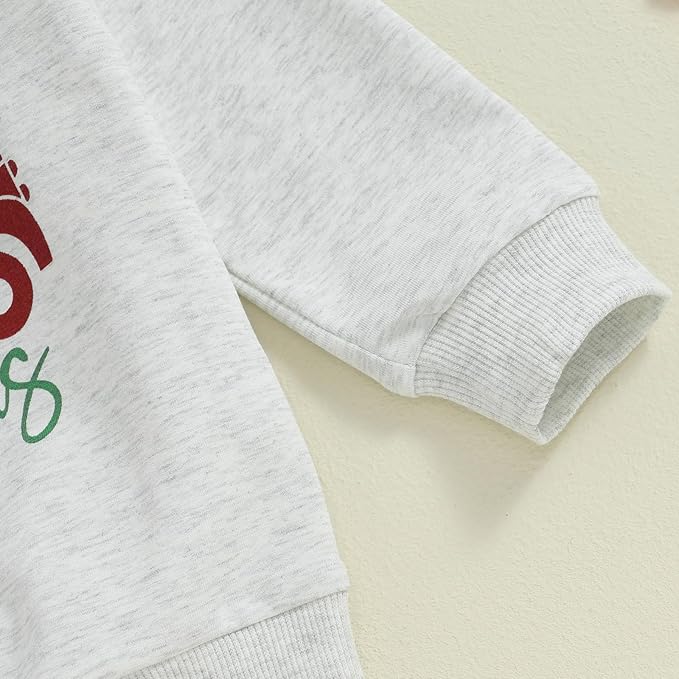 fhutpw Toddler Baby Boy Clothes Funny Letter Long Sleeve Sweatshirt Pullover Top Jogger Pants Fall Winter Outfits