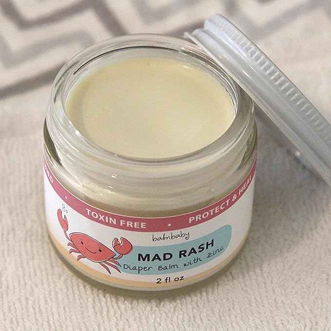 Mad Rash Diaper Balm with Zinc by Balm Baby – Natural Diaper Rash Cream & Multipurpose Baby Skin Ointment with Calendula, Vegan - Soothing, Healing, Moisturizing – Newborn Cradle Cap
