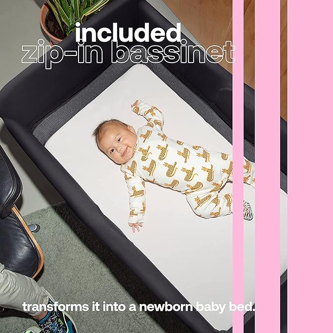 Bugaboo Stardust Playard - Portable Indoor and Outdoor - Foldable On The Go Play Yard - 1 Second Unfold - Black