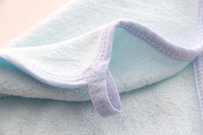 HIPHOP PANDA Baby Washcloths, Rayon Made from Bamboo - 2 Layer Ultra Soft Absorbent Newborn Bath Face Towel - Reusable Baby Wipes for Delicate Skin - Blue, 12 Pack