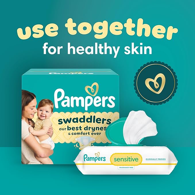 Pampers Swaddlers Diapers, Size 2 (10-22 lbs), 186 Count, Absorbent, Keeps Baby Dry and Comfortable, Skin Safe Disposable Baby Diaper (Packaging May Vary)
