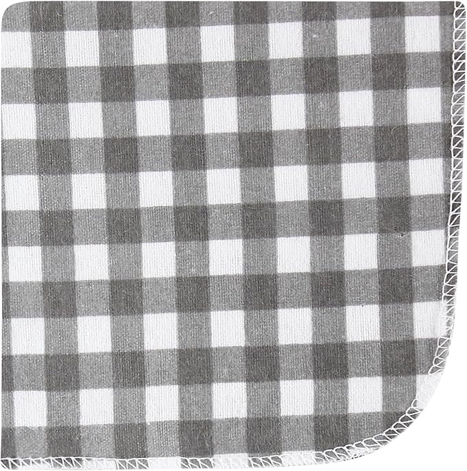 Hudson Baby Unisex Baby Flannel Cotton Washcloths 10-Pack, Farm Friends Grey, One Size