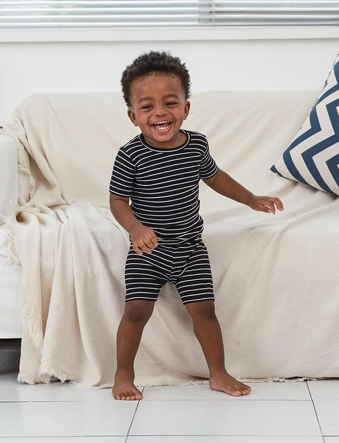 AVAUMA Stripe Pattern Baby Boys Girls Pajama Set Kids Toddler Snug fit Ribbed Sleepwear pjs for Daily Life Style