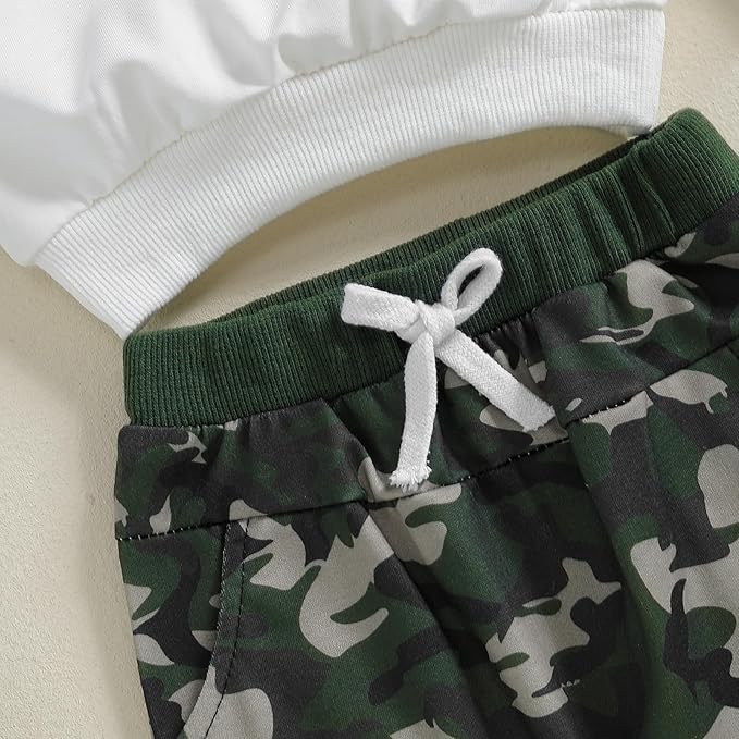 Baby Boy Fall Clothes Set Long Sleeve Letter Print Sweatshirt Pants Toddler Infant Outfits 6 12 18 24 Months 2T