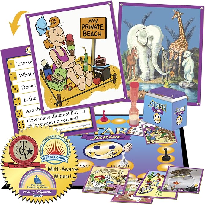 Stare Junior — The Award-Winning Game of Visual Recall, Where Fun Image Cards Challenge Kids’ Minds — Great for The Whole Family, Ages 6 & Up