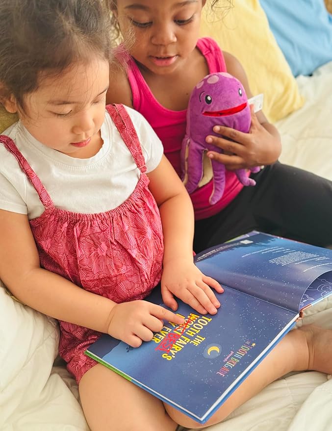 Bubbles Octopus Tooth Fairy Pillow and Book Bundle | 8" Plush with Pocket for Lost Teeth & Hardcover Storybook w/Tracker, Q&A for Boys Girls Children of All Ages
