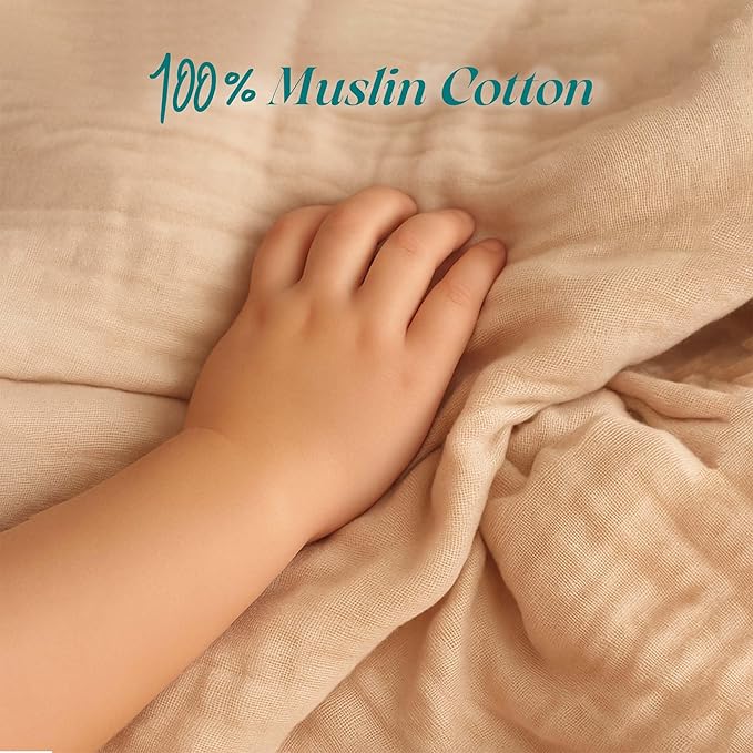 Chungie Soft Muslin Hooded Baby Towels 32x32 inches – 100% Cotton, 6-Layer Breathable Newborn Bath Towels with Hood, Pack of 2 (Printed + Embroidered)