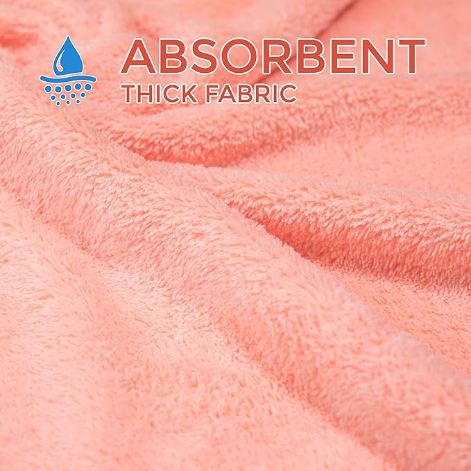 Ioly's Hooded Baby Bath Towels for Newborn Essentials 41" Set of 2 Towels with Hood for Kids Babies Toddler Infant (Large) Baby Towel Cosas para Bebes recien nacidos Bath Items (Pink and Orange)